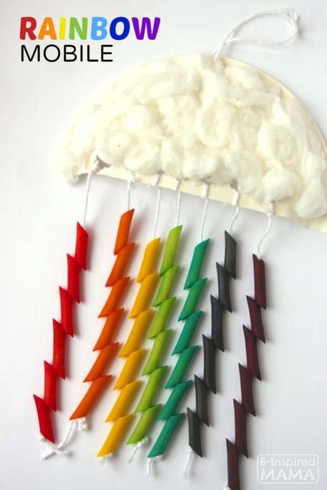 How to make a pasta “rain” bow and cloud decoration – Recycled Crafts Pasta Crafts For Kids, Open Ended Art Activities, 80s Crafts, Church Camp Crafts, Special Needs Crafts, Home Daycare Rooms, Drinking Straw Crafts, St Pattys Party, Camp Hero