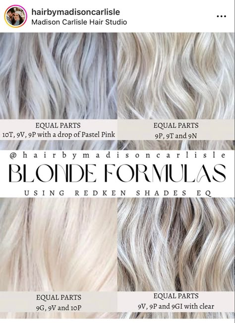 Blonde Formulas
Redken
Shades EQ Toning Formulas, Summer Blondes, Redken Toner, Blonde Formulas, Redken Formulas, Shades Eq Formulas, Toner Formulas, Toner For Blonde Hair, Blonde Toner