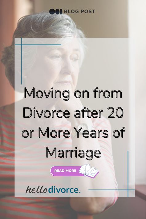 Moving on after a divorce can be challenging, especially after a long marriage. Whether you initiated the divorce or your ex-spouse did, it can send you reeling. As a long-term spouse, you may have put aside your own needs for years to take care of your family.   https://hellodivorce.com/already-divorced/moving-on-from-divorce-after-20-or-more-years-of-marriage Divorce After 50 For Women, Divorce After 20 Years Marriage, Divorce After 30 Years Of Marriage, Divorce After 25 Years Of Marriage, Moving On From Divorce, How To Heal From Divorce, Glow Up After Divorce, How To Move On After Divorce, Marriage Ending Quotes Divorce