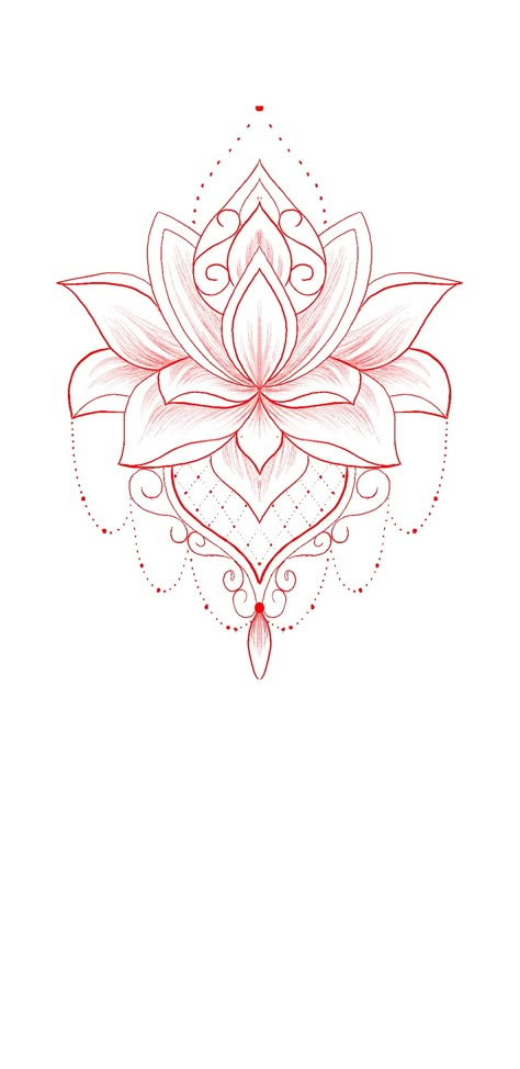 Lotus Flower Chandelier Tattoo, Red Lotus Tattoo Design, Lotus Tatoos Mandala, Feminine Lotus Flower Tattoo, Lotus Flower Thigh Tattoo, Lotus Shoulder Tattoos For Women, Mandala Lotus Tattoo Design, Lotus Flower Cover Up Tattoo, Lotus Flower Mandala Tattoo