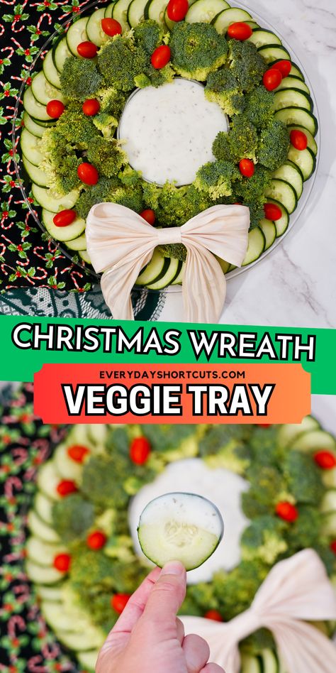 Christmas Wreath Veggie Tray is a delicious and festive appetizer that’s perfect for any holiday gathering. Easy to make and perfect for sharing. Broccoli Wreath Christmas, Relish Trays For Christmas, Vegetable Wreath Appetizer, Christmas Veggie Wreath, Christmas Veggie Tray Ideas Simple, Vegetable Tray Christmas, Holiday Vegetable Tray, Veggie Wreath Christmas, Christmas Relish Tray