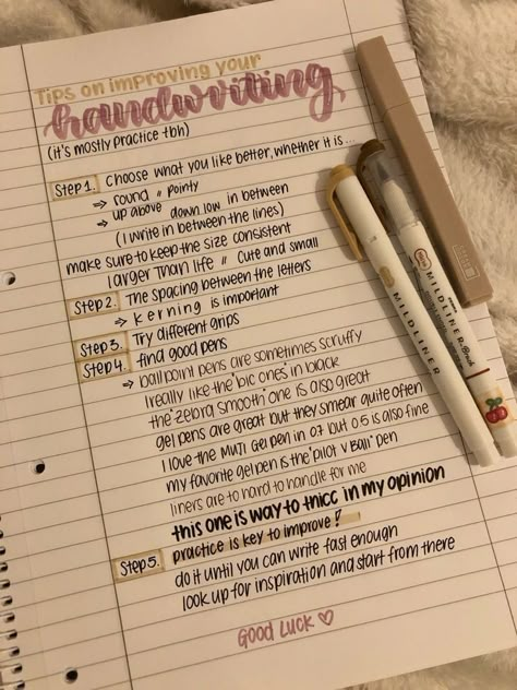 Want neat handwriting in 2024? ✍️ Here's how:
 
 
 
 * Practice regularly - even 5 minutes a day helps!
 
 * Use the right pen and paper - find what feels good
 
 * Slow down and focus on each stroke
 
 * Learn proper letter formation
 
 * Get inspired by beautiful handwriting examples 
 
 * Don't be afraid to experiment and have fun! Better Handwriting, Neat Notes, Neat Writing, Aesthetic Handwriting, Cute Handwriting Fonts, Handwriting Template, Handwriting Improvement, Handwriting Inspiration, Notes Handwriting