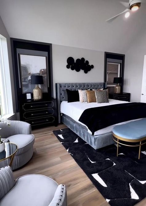 Girl Apartment Decor, Black Bedroom Decor, Apartment Decorating Living, Luxury Room Bedroom, Classy Bedroom, Luxury Room, Apartment Living Room Design, Apartment Bedroom Decor, Dream Apartment Decor