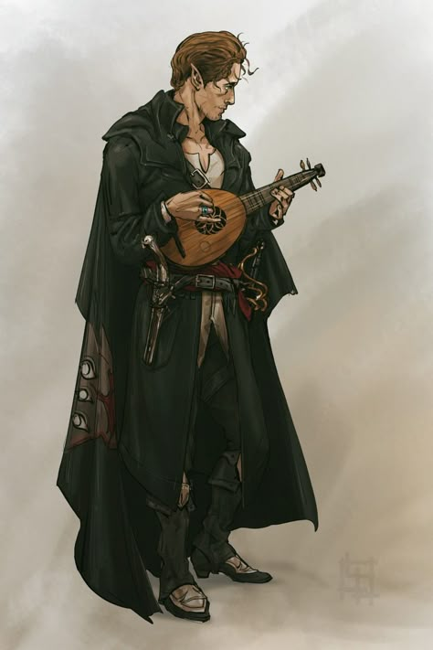 Half Elf Bard, Dnd Bard, Dnd Elves, Heroic Fantasy, Fantasy Races, Dungeons And Dragons Characters, Dnd Art, Dungeons And Dragons Homebrew, Character Design Male