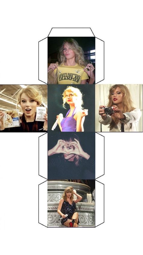 Taylor Swift 3d Paper Craft, Taylor Swift Cube Template, Taylor Swift Paper Doll Template, Taylor Swift Paper Craft, 3d Paper Doll, Taylor Swift Crafts, Pop Star Party, Crafts Ideas For Kids, Picture Cube