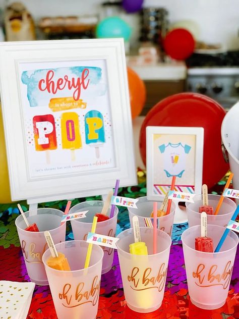 Popsicle Baby Shower #babyshower Baby Boy Sprinkle, About To Pop, Baby Bash, Pop Baby Showers, Baby Shower Table Decorations, Sprinkle Party, Sprinkle Baby Shower, Summer Baby Shower, Baby Shower Table