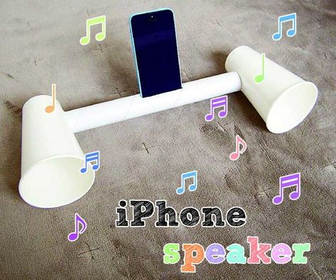 Iphone Speaker, Teen Programs, Diy Tech, Diy Speakers, Stem Projects, Program Ideas, Diy Phone, Paper Cup, School Projects