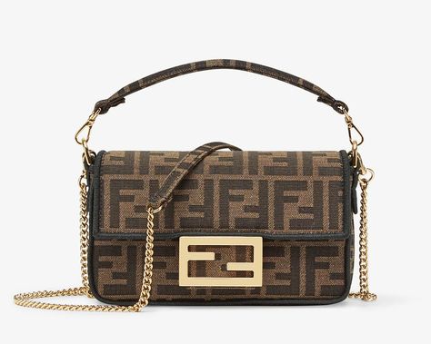 Fendi Mini Baguette, Mini Baguette Bag, Fendi Crossbody Bag, Mini Baguette, Fendi Purses, Fendi Peekaboo, Black Embroidery, Popular Bags, Baguette Bag