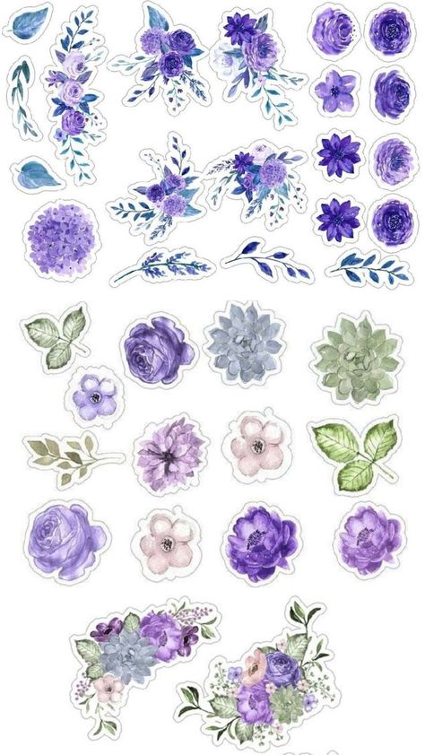 Purple Stickers Printable, Purple Aesthetic Stickers, Aesthetic Stickers Printable, Purple Stickers, Fashion Design Books, Stickers Printable, Canva Design, Purple Aesthetic, Aesthetic Stickers