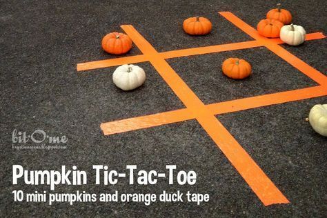 Pumpkin Tic-Tac-Toe. Perfect for Halloween or Fall Festival parties. Fall Block Party, Fall Festival Party, Halloween Block Party, School Fall Festival, Church Halloween, Fall Festival Games, Fall Festival Ideas, Fall Harvest Party, Fall Carnival