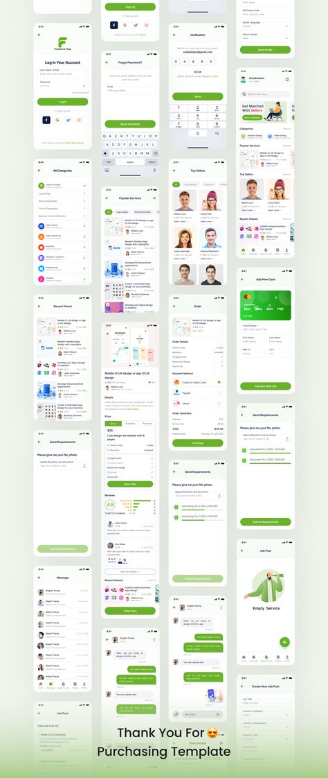 Freelancer Marketplace App UI kit ( Android & iOS) — UI Kits on UI8 Web App Ui Design, Ux Kits, Ios Ui, Mobile App Ui, App Ui Design, Web App Design, Photoshop Template, Mobile Ui, Ui Kit