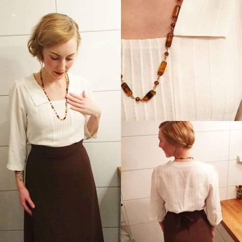 @pernilleadine on Instagram: “I made another Armistice blouse! This time I did a few alterations to the pattern to make it fit better. The collar is kind of free styled…” Armistice Blouse, Historical Dresses, Sewing Inspiration, Sewing Ideas, Fashion Inspiration, Make It, Style Inspiration, Sewing, Collar