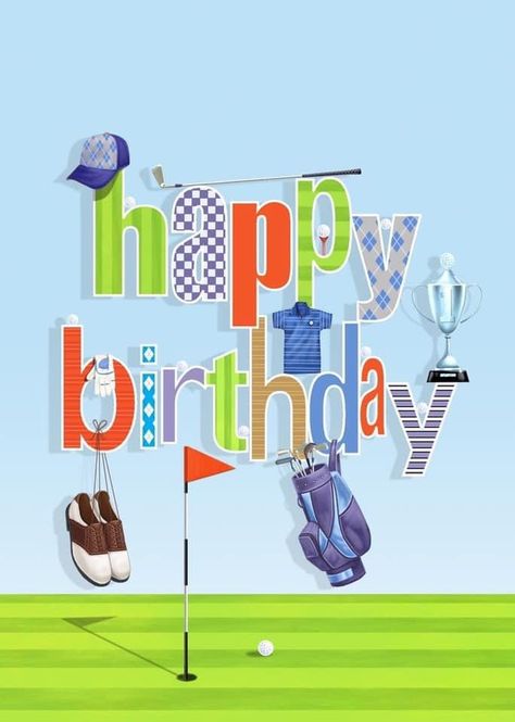 Happy Birthday Golf, Funny Birthday Pictures, Birthday Msgs, Happy Birthday To Him, Golf Birthday Cards, Happy Birthday Man, Funny Happy Birthday Wishes, Birthday Wishes Greetings, Happy Birthday Wallpaper