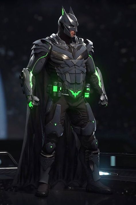 I wish I can have his armor in Injustice 2. Injustice 2 Batman, Batman Injustice, Iron Batman, Batman Pfp, Kapten Marvel, Batman Redesign, Batman Suit, Batman Concept, Batman Costumes