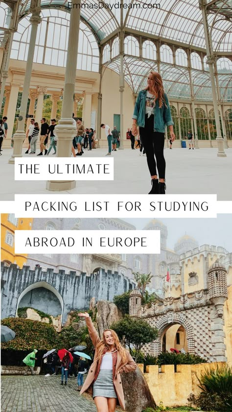 The ultimate packing list for studying abroad in Europe Study Abroad Packing List London, Rome Packing List, Study Abroad Rome, Study Abroad Ireland, Study Abroad Spain, Study Abroad Florence, Paris Study Abroad, Study Abroad Europe, Study Abroad Packing List