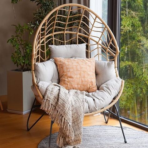 Amazon.com: Grand patio Boho Stationary Wicker Egg Chair, Outdoor Wicker Nordic Oversized Egg Chairs with Cushion Backyard Back Porch, Tan : Patio, Lawn & Garden Wicker Egg Chair, Boho Outdoor, Patio Dining Chairs, Outdoor Wicker, Patio Seating, Egg Chair, Garden Patio Furniture, Patio Furniture Sets, Wicker Chair