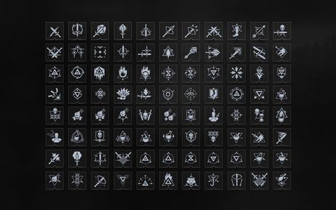 The Art Of The Witcher 3 Game Iconography, Hud Graphics, Video Game Symbols, Skill Icon, Game Effect, Game Gui, Game Icons, Icon Design Inspiration, Gui Design