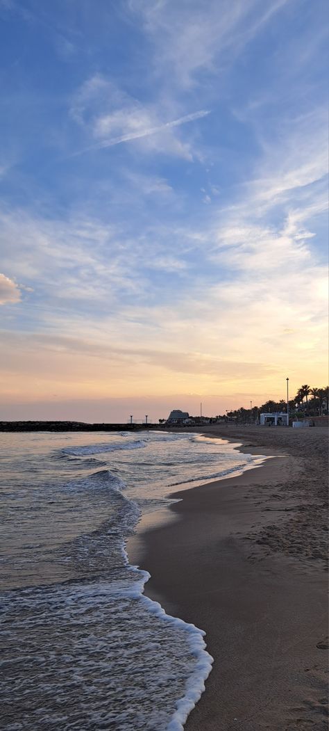 Spain Vibes Aesthetic, Sitges Spain Aesthetic, Maja Core, Paula Core, Aesthetic Beach Sunset, Sitges Spain, Spain Aesthetic, Sunset At The Beach, Marbella Spain