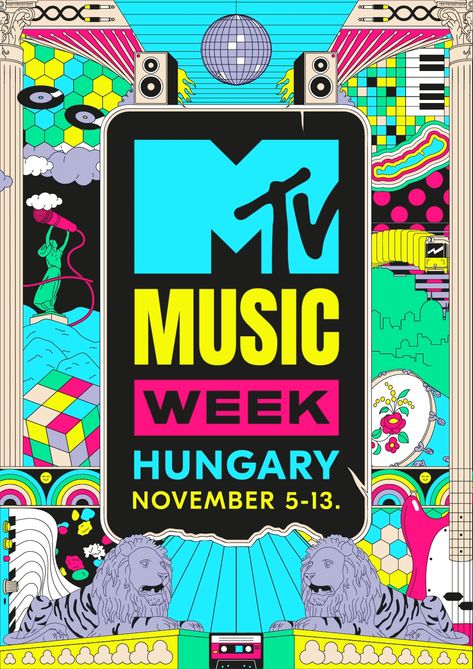 MTV Music Week 2021 on Behance Festival Logo, Mtv Music, Music Week, Music Flyer, Music Festival Poster, Motion Graphics Inspiration, Event Logo, Music Fest, Paris London