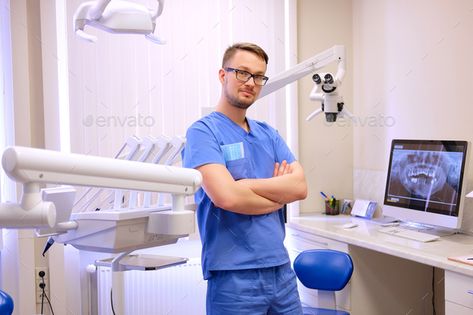 Male Dentist, Dental Health Week, Dental Branding, Dentist Clinic, Dental Photography, Teeth Dentist, Blue Uniform, Dentist Humor, Insurance Benefits