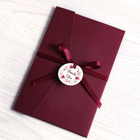 Bridal Shower Dinner Party, Invitation With Ribbon, Handmade Invitation Cards, Tri Fold Wedding Invitations, Bridal Shower Dinner, Burgundy Invitations, Place Setting Cards, Wedding Invitation Kits, Pocket Wedding Invitations