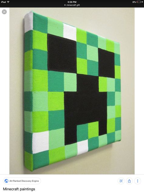 Creeper Painting, Minecraft Painting, Diy With Kids, Minecraft Diy, Minecraft Decoration, Minecraft Bedroom, Minecraft Room, Minecraft Birthday Party, Minecraft Birthday