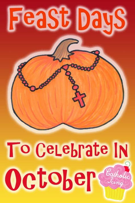 Here is a list of Saint feast days and more to celebrate with Catholic kids in October- a month dedicated to the rosary #catholic #catholicfamilies #catholickids #rosary #octoberfeastdays #liturgicalliving #domesticchurch Ccd Crafts, Catholic Kids Crafts, Catholic Icing, Catholic Kids Activities, Catholic Feast Days, Catholic Holidays, Luke The Evangelist, Saints For Kids, Saint Feast Days