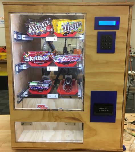 $1 Arduino-based Vending Machine Repurposed Vending Machine, Hacks Vending Machine, Easy Vending Machine Diy, Diy Vending Machine Tutorial, Cute Diy Vending Machine, Cool Vending Machine Ideas, Cute Vending Machine, Valentine’s Day Vending Machine, Senior Project