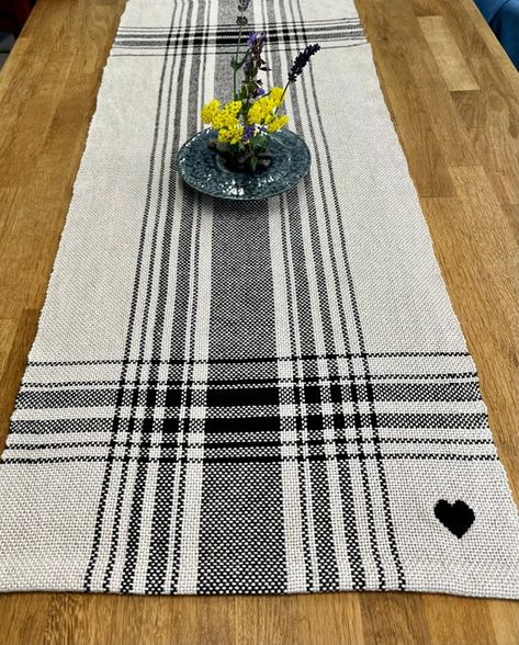 Farm to Table Runner With Five Different Table Sizes to Choose - Etsy Woven Table Runner Pattern, Table Runner Weaving Patterns, Weaving Table Runner, Handwoven Table Runners, Weaving Towels, Rigid Heddle Weaving Projects, Weaving Patterns Loom, Rigid Heddle Weaving Patterns, Weaving Loom Projects