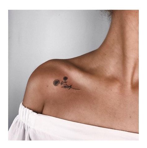 Sunflower Tattoo Collar Bone, Tattoo Collar Bone, Collar Bone Tattoo Quotes, Charming Tattoo, Small Tattoo Placement, Shoulder Bones, Bone Tattoos, Sunflower Tattoos, Collar Bone Tattoo