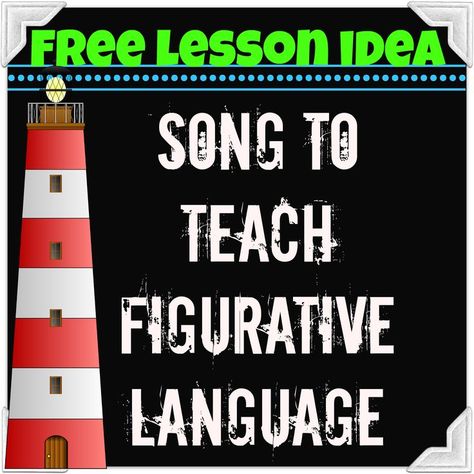 Free Figurative Language in Song Lesson Idea 6th Grade English, Teaching Figurative Language, Secondary English, Literary Elements, Middle School Language Arts, 8th Grade Ela, Being A Teacher, Middle School English, High School English