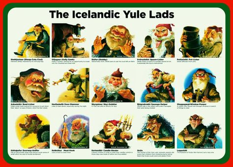 #WinterFolklore ⛄ #Yule #Iceland ❄ Yule Lads or (Icelandic: jólasveinarnir or jólasveinar) the countdown begins! Hold the Ho ho ho! Santa Claus move over the 13 Icelandic Yule Lads are here to h… Yule Lads, Christmas Ceiling Decorations, Yule Cat, Yule Goat, The Countdown Begins, Happy Winter Solstice, Countdown Begins, Vintage Christmas Photos, Snow Maiden