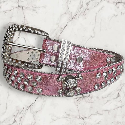 pink y2k bb belt *brand new* size 80 (75-85 cm /... - Depop Pink Y2k, Pink Decor, Bright Pink, Skeleton, Buckle, Brand New, Pink, Silver