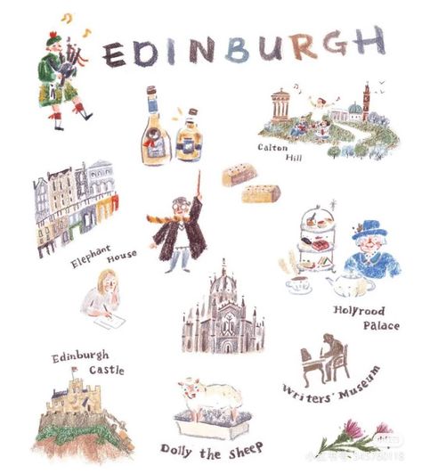 Scotland Illustration, Holyrood Palace, Edinburgh Travel, Edinburgh Castle, Edinburgh Scotland, Travel Book, Northern Ireland, Book Illustration, Etsy Printables