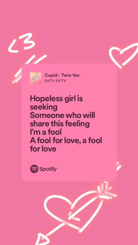 Cupid Fifty Fifty, Kpop Songs, Fifty Fifty, Spotify Lyrics, Lyrics Aesthetic, Japanese Words, Pop Songs, Song Lyrics, Songs