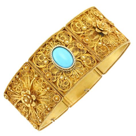 Lot 98 - Antique Cannetille Gold and Turquoise Bangle Turquoise Bangle, Coin Auctions, Beverly Hills California, Antique Gold, Bangle Bracelets, Fine Jewelry, Auction, Bangles, Blue Color