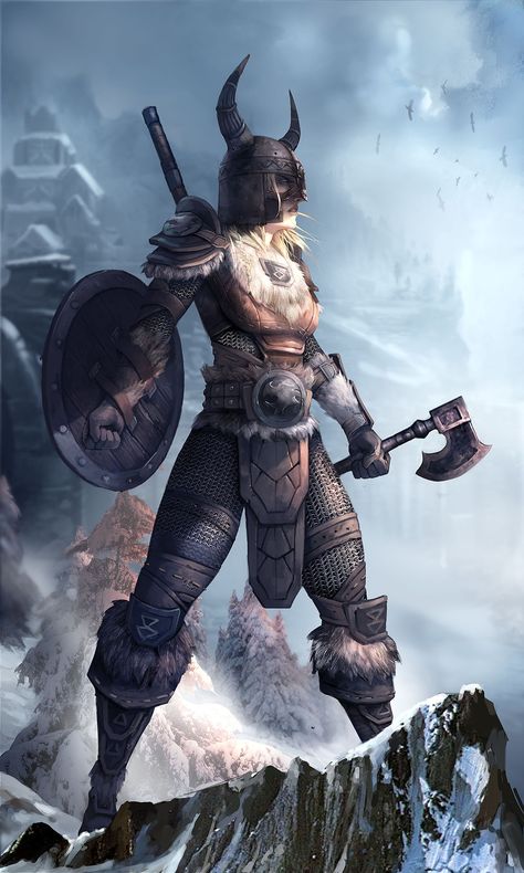 Elder Scrolls Legends, Skyrim Art, Viking Character, Elder Scrolls Art, Elder Scrolls Skyrim, Elder Scrolls V Skyrim, Elder Scrolls Online, The Elder Scrolls, Warrior Girl