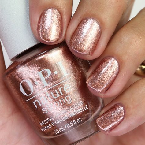 Laurie on Instagram: “{Intentions Are Rose Gold} from the ✨new✨ @opi Nature Strong Line. I have a review and a million comparisons of the entire collection on my…” Opi Intentions Are Rose Gold, Nail Polish Colors Opi, Light Blue Nail Polish, Rose Gold Nail Polish, Opi Nail Polish Colors, Nails Toes, Girly Nails, Tone Makeup, Ciaran Hinds