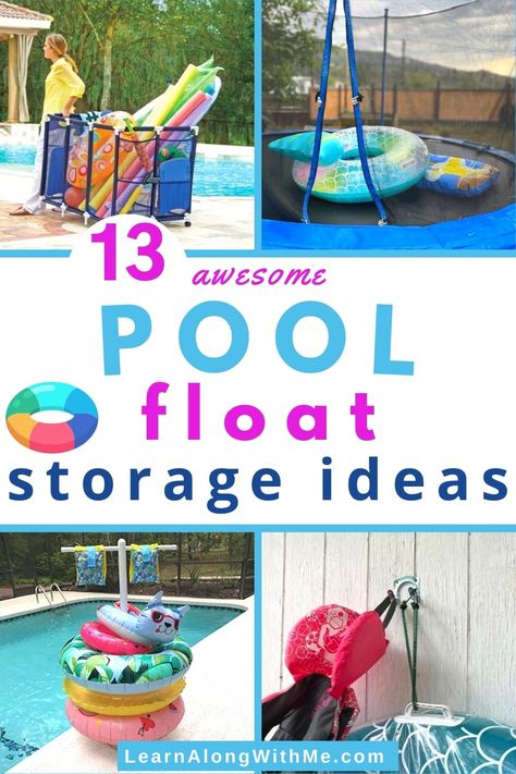 Make a splash with these helpful pool float storage ideas!  Tired of dealing with pool floats and toys cluttering up your poolside? 

Discover some smart storage hacks that will keep your pool floats neatly organized and ready for some fun in the sun. 

Click to read more and get inspired to get your pool floats and toys nicely organized.  

#PoolFloatStorage #poolfloatstorageideas   #PoolOrganization #PoolsideFun #OutdoorLiving #PoolFloats #SummerVibes  #pools   #poolideas Pool Deck Organization Storage Ideas, Diy Pool Storage Ideas Outdoor Toys, Storage For Pool Floats, Pool Inflatable Storage, Cargo Net Pool Float Storage, Float Storage For Pools, Above Ground Pool Storage Ideas, Pool Noodle Storage Ideas, Pool Floaties Storage Ideas