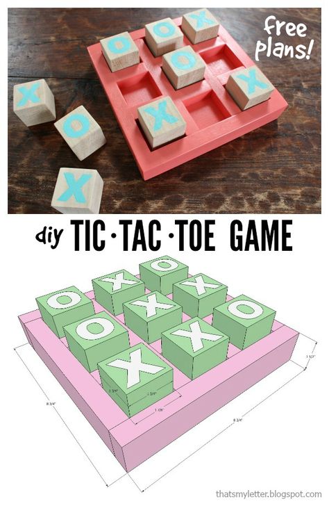 DIY wood tic tac toe game free plans. Games and gifts to build. Diy Tic Tac Toe Game, Diy Tic Tac Toe, Tic Tac Toe Board, Letter Diy, Wood Crafting Tools, Wood Games, Tic Tac Toe Game, Scrap Wood Projects, Woodworking Projects That Sell