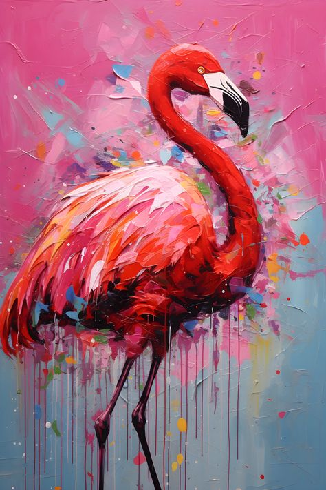 Pink Flamingo Print Matte vertical art Nursery Birds Maximalist Preppy Pink Living Room Decor Nursery Dorm Room Tropical Bird Pink Flamingo Art, Flamingo Art Painting, Pink Living Room Decor, Vertical Art, Fancy Flamingo, Flamingo Painting, Geisha Art, Pink Living Room, Preppy Pink