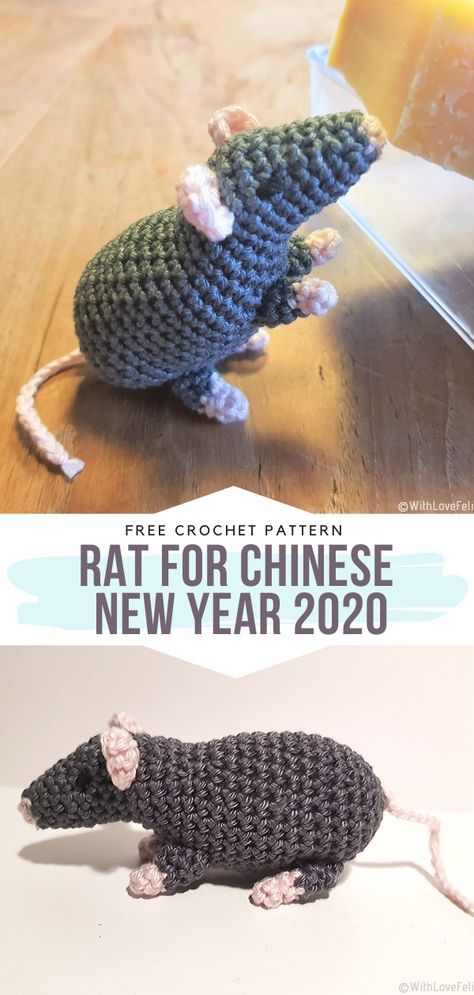 Graphic Crochet, Chinese New Year Crafts For Kids, Chinese New Year Crafts, Chinese New Year 2020, Crochet Amigurumi Free, Fun Crochet Projects, New Year 2020, Diy Crochet Projects, Bag Crochet