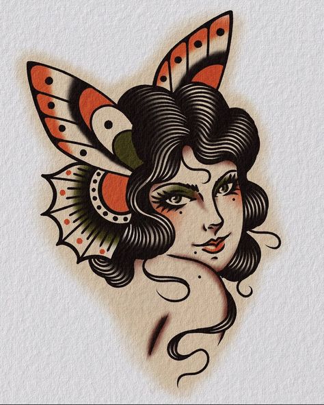 Traditional Tattoo Woman, Traditional Tattoo Drawings, Traditional Tattoo Inspiration, Tattoo Flash Sheet, Spooky Tattoos, Traditional Tattoo Design, Pin Up Tattoos, Traditional Tattoo Art, Old Tattoos