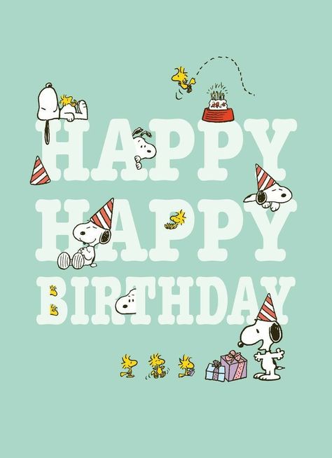 Snoopy Birthday Ideas, Happy Birthday Snoopy Images, Peanuts Birthday, Happy Birthday Illustration, Woodstock Snoopy, Snoopy Birthday, Birthday Wishes Greetings, Birthday Greetings Friend, Happy Birthday Art