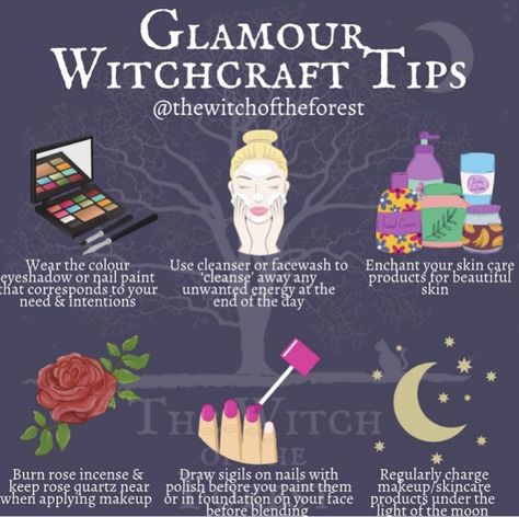 Makeup Magick Witch, How To Enchant Perfume Witchcraft, Glamour Magick Makeup, Glam Witch Aesthetic, Beauty Magick Witchcraft, Glamor Spells, Witchcraft Skincare, Witchcraft Makeup, Beauty Witchcraft