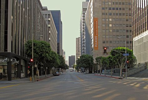 The Backrooms, Asphalt Road, Blue Building, Hotel Building, Cleaning Company, Space City, Modern Urban, Downtown Los Angeles, City Aesthetic