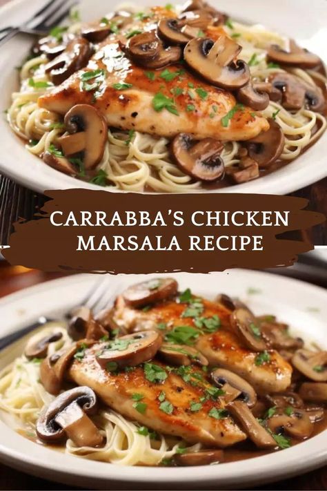 Carrabas Chicken Marsala, Carrabbas Recipes, Chicken Marsala Recipe, Marsala Recipe, Marsala Chicken Recipes, Classic Italian Dishes, Italian Foods, Chicken Marsala, Easy Weeknight Dinner