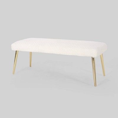 Capernaum Faux Fur Bench White - Christopher Knight Home : Target Rococo Bedroom, Gold Bench, Teenage Girl Room, Va Beach, White Bench, French Rococo, Grey Room, Preppy Room Decor, House Bedroom