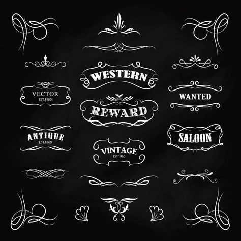 Western borders and logos collection, vi... | Premium Vector #Freepik #vector #logo #frame #vintage #design Western Decor Diy, Western Logo, Logo Frame, Western Borders, Floral Logo Design, Shirt Logo Design, Leather Craft Patterns, Simple Canvas Paintings, Floral Logo