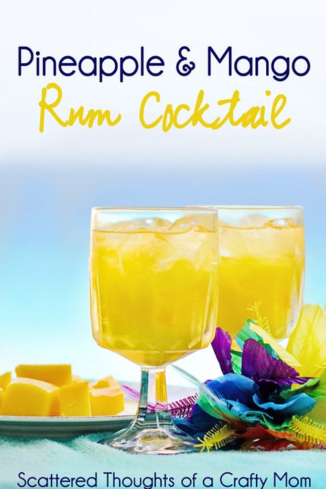 Pineapple and Mango Rum Cocktail (2 cups mango 4 oz coconut rum 4 cups pineapple juice) Drink Of The Day, Tropical Drink Recipes, Mango Rum, Crafty Mom, Rum Cocktails, Rum Cocktail, Tropical Drink, Coconut Rum, Alcohol Recipes